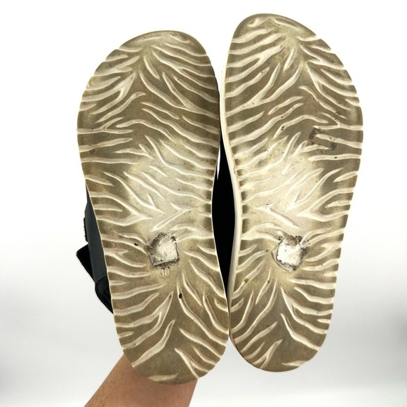 Free People New Moon Sandals Sz 38 US 8 Black Leather Strappy Boho Shoes - Picture 8 of 10